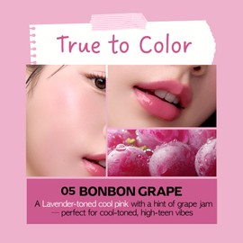 FRUDIA Glow Juicy Jam Lip & Cheek Stain (BonBon Grape) – Korean Lip Tint & Blush | Long-Lasting, Moisturizing, Non-Sticky Glossy Color for Lips, Cheeks & Eyes | Pink With A Hint Of Grape Purple (4.5g)