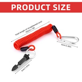 Tinoaly 2pcs Trailer Brake Away Cable, 6ft High Rebound Spring Towing Coiled Wire Emergency Brake Safety Cable Strap Breakaway Switch for RV, Camper, Boat, Trailer Towing Accessories