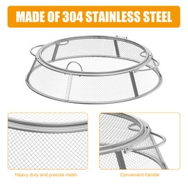 BBQ PLUS Fire Pit Spark Protector Screen for Solo Stove Yukon 27 Inch,Stainless Steel Fire Pit Shield with 2 Fire Pit Stick for Outdoor Fire Pit and Backyard Party