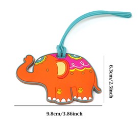 Honbay 2PCS Cute Elephant Luggage Tags for Travel or Business Trip