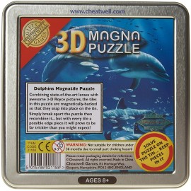 MAGNA 3D Magna Puzzle DOLPHINS - Magnet tiles with tin storage case.