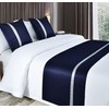 Guest Ruyunlai Bed Runner King Size,Dark blue Bed Runner For