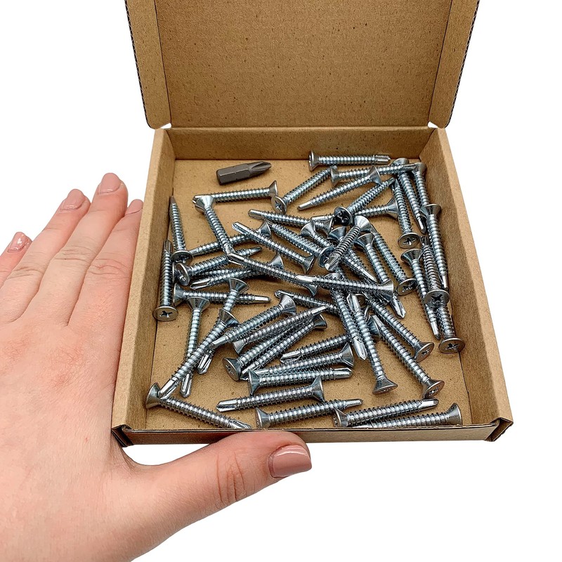 Pack of 50 DIN 7504 P Galvanised Steel 4.8 x