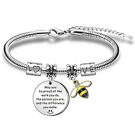 SMARGO Leaving Gifts for Colleagues Thank You Bracelet for Women Thanksgiving Day Birthday Christmas Gifts May You Be Proud of The Work You Do Bracelet Present