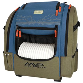 MVP Disc Sports James Conrad Voyager Pro Backpack Disc Golf Bag (Olive/Blue)