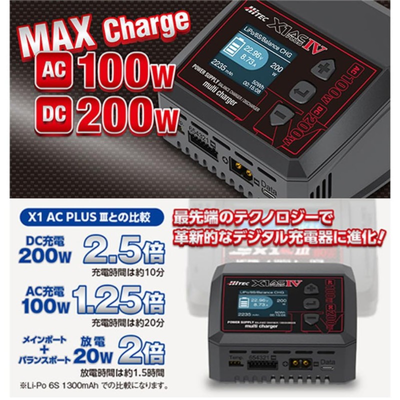 Hi-Tec 44354 Multi Charger X1 AC PLUS IV Multi-Charger Charger/Discharger,