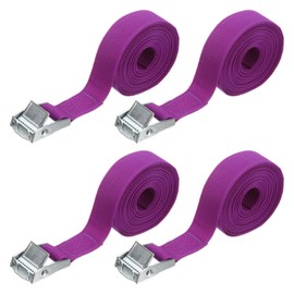 HARFINGTON 4pcs Straps Tie Downs 9.84 ft x 0.98" 551lb Safe Work Load Cargo Lashing Straps for Cargo Moving Trucks Luggage Motorcycle, Purple