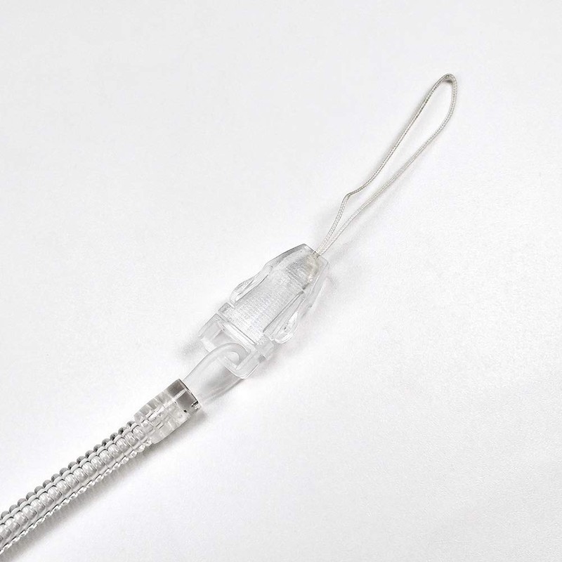 lingzaling カールコード コイルストラップ 伸びる 細タイプ シンプルクリップ付き 落下紛失防止 携帯・USBメモリ・マスコット・キー・ホイッスル用 3本セット (透明)
