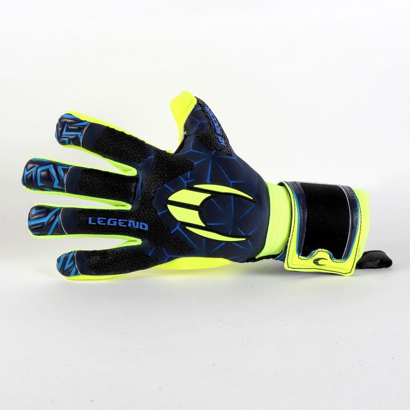 HO Soccer FIT Legend Torwarthandschuhe, Unisex, Erwachsene, Blau/Limette, Größe 10