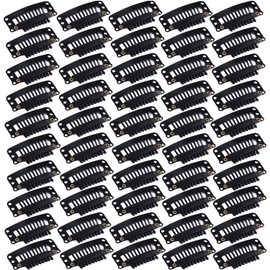 50 Pcs Set Wig Pins, BetterJonny Wig Pins for Hair Extensions Hair Clips for Wigs Hair Extension Tools Clip Stopper Clasps Hat Clips (Black)