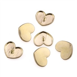 PZRT 6pcs 25mm Metal Heart-Shaped Buttons Fashion Women's Sewing Garment Supplies Accessory