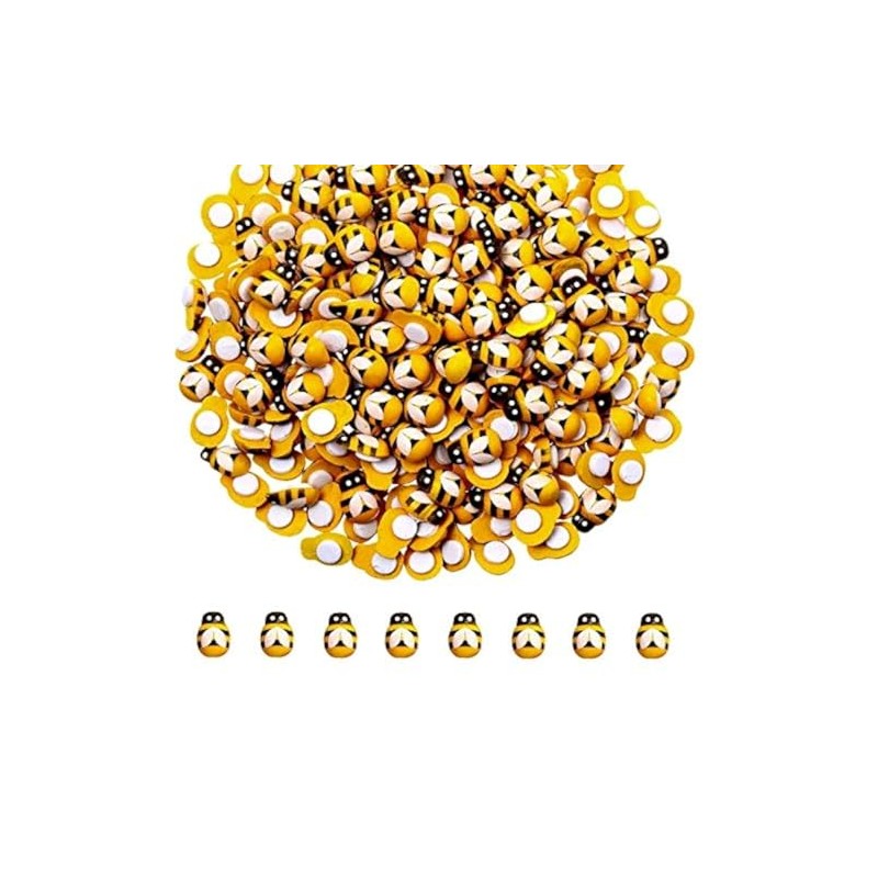 Aeyistry 100PCS Wooden Bee,Flatback Self-Adhesive Wood Bumble Bees for Scrapbooking