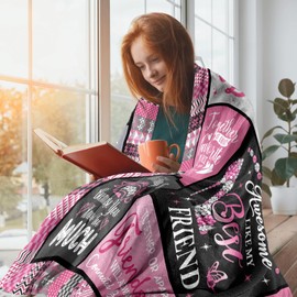 PZLSIEU Best Friend Birthday Gifts for Women, Bestie Gifts Blanket 60"x50", for Women, Soul Sister Present, Friendship Present, BFF Gift Ideas for Mothers Day Christmas Valentines Day