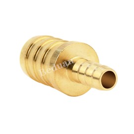 Beduan Brass Hose Barb Reducer, 5/8" to 3/8" Barb Hose ID, Reducing Barb Brabed Fitting Splicer Mender Union Air Water Fuel (Pack of 2)