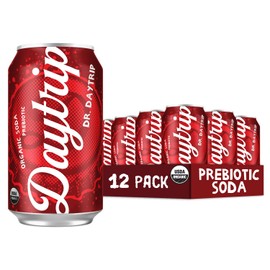 Daytrip Organic Sparkling Prebiotic Soda, Low Sugar Soda and Low Calorie Healthy Soda Alternative, Prebiotic Drink for Gut Health Drink and Digestion, Refreshing Functional Beverage with Plant-Based Fiber, 12-Pack - Dr. Daytrip