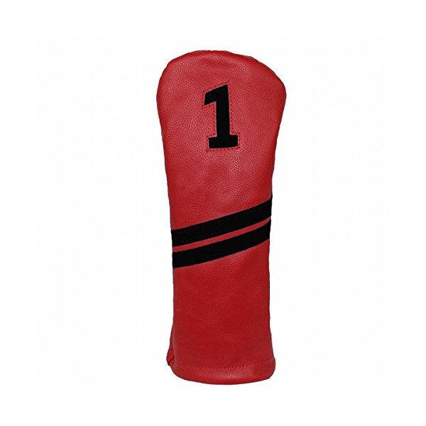 Sunfish Leather Golf Headcover Driver Red and Black
