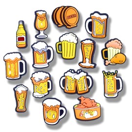 MOKADON 15Pcs Beer Shoe Charms, Shoe Decoration Party Gifts For Boys Girls Kids, Women, Men
