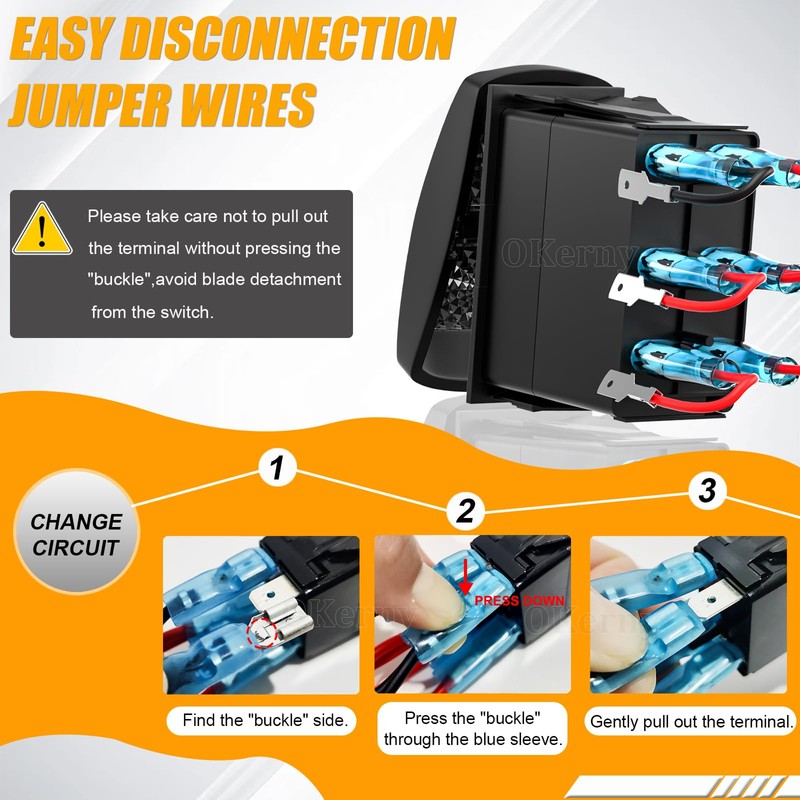 Okerny Rocker Switch 2 LED STROBE'S Zombie Momentary ON-ON-Off Switch