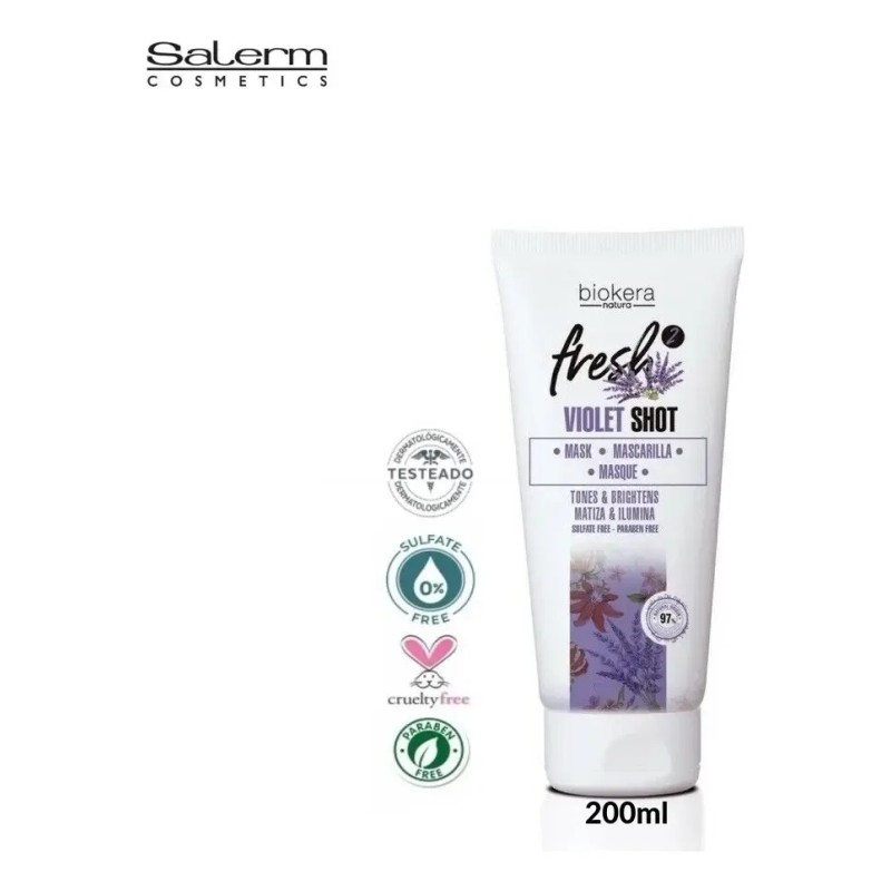 Salerm Violet Shot Mascarilla Biokera Fresh 200ml