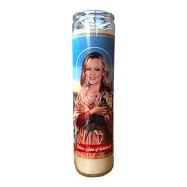 Mose Mary and Me Stormy Daniels Indictment Patron Saint Altar Candle, White
