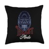 Gorilla Mode Silverback Gym Animal Workout Fitness Lifting Throw Pillow
