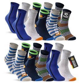 10 Pairs of Children's Cotton Socks, Boys & Girls