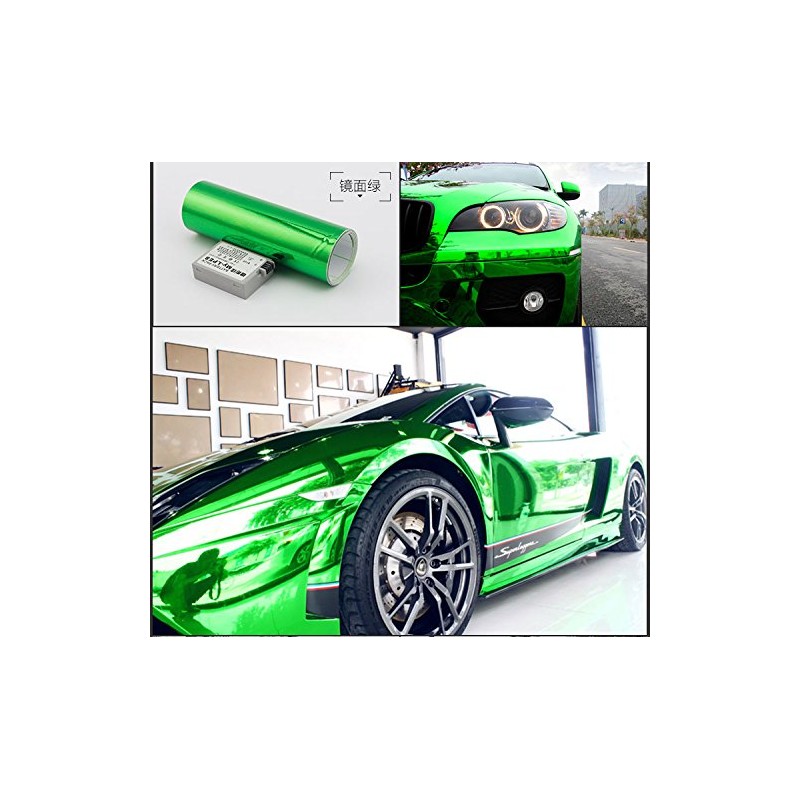 DIYAH Gloss Chrome Mirror Vinyl Car Wrap Sticker with Air