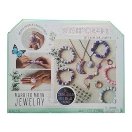 Bright Stripes Wish*Craft DIY Marble Moon Clay Jewelry Kit Create Your Own Marbled Jewelry with Air-Dry Clay and Rose Gold Colored Findings