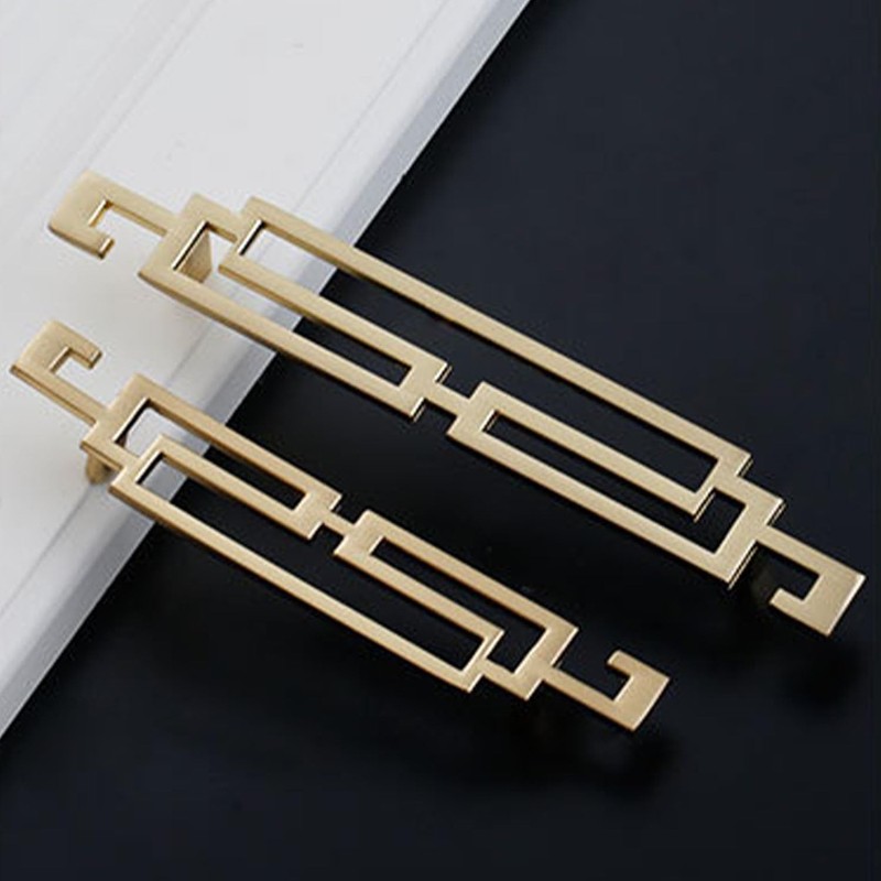WJXFHTD 4PCS Art Decor Drawer Pulls, Chinese Hollow Gold Handle