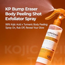 Dr.Melaxin Body Keratin Care Kojic Acid Turmeric Spray with AHA & PHA, Gentle Body Brightening & Exfoliating Peeling Solution for Dead Skin Cells & Texture, Korean Skincare, 6.76 fl.oz
