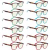 Eyekepper 12 pack Blue Light Blocking Reading Glasses Tortoise Splicing