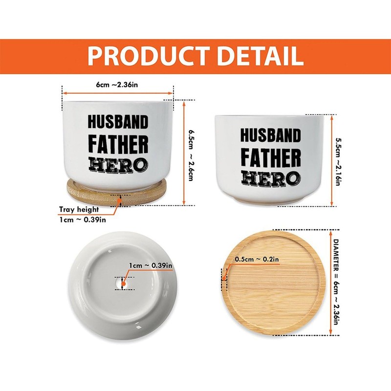 DecStic Husband Father Hero Ceramic Planters Bible Verse Planters for