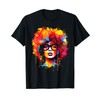 Womens Black Queen Dripping Afro Melanin Juneteenth T-Shirt