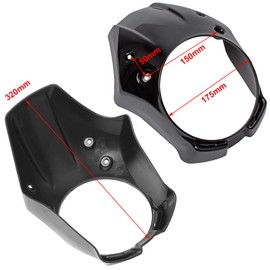 HIYOYO Motorcycle Front Headlight Fairing Cover Cowl Mask Visor Windshield Windscreen Fit for Honda Rebel CMX 500 300 CMX500 CMX300 2017-2022, Gloss Black