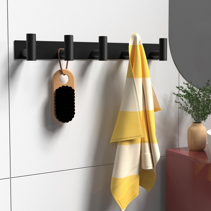 PMMASTO Coat Rack Wall Mounted, 5 "T Shaped Wall Hooks
