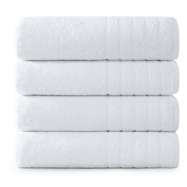 Casa Platino Bath Sheets, 4 Pack Bath Sheet(36"x 72"), 100% Ringspun Cotton Towels, White Towels for Bathroom, Absorbent Towel, Lightweight Bath Sheet Set, Luxury Bathroom Towels, Quick Dry Bath Towel