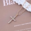 Inateannal Boho Crystal Cross Choker Necklace Gold CZ Cross Pendant