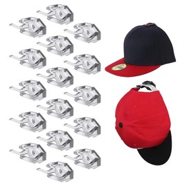 Ganchos de sombrero colgador,Soportes para tapas de pared,Perchero para gorras de béisbol,16ganchos para sombreros,16 adhesivos fuertes, 16 tornillos,para puertas, oficinas, paredes(Transparente）