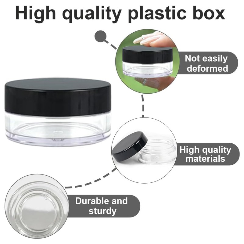 BIRLOZA Transparent Empty Containers, 10 Pieces Cream Jars, Mini Tins,