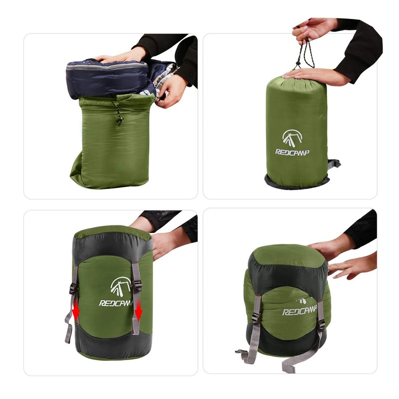 REDCAMP 17L Nylon Compression Stuff Sack for Sleeping Bag, Lightweight