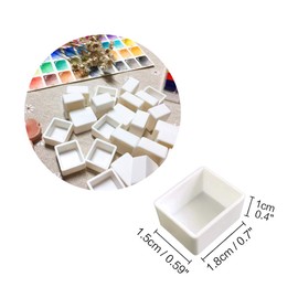 100Pcs Watercolor Half Pans with Magnetic Stripe,White Plastic Empty Artist Paint Pan Kits for DIY Watercolor Oils or Acrylics Painting Travel Tin Case Palette Art Drawing