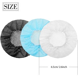 300 Pieces Disposable Headphone Covers Non Woven Sanitary Headphone Ear Covers Black Fabric Headset Covers Ear Pad Covers for Headphones (White, Blue, Black,S-6.5 cm)