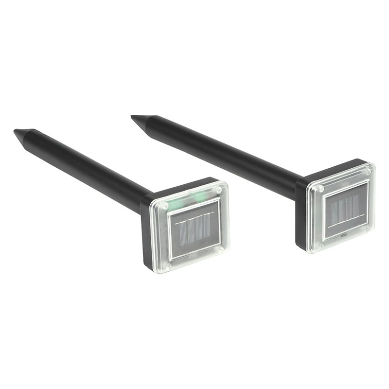 2pcs Garden Solar Powered Ultrasonic Repeller Pest Rodent Mouse Mice
