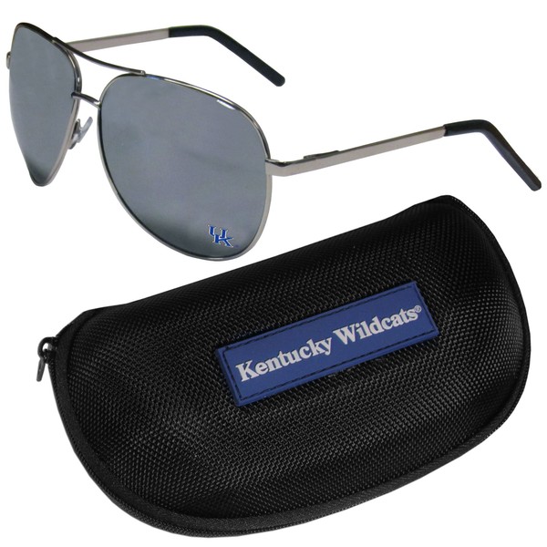 Siskiyou W. Virginia Mountaineers Aviator Sunglasses and Zippered Carrying Case