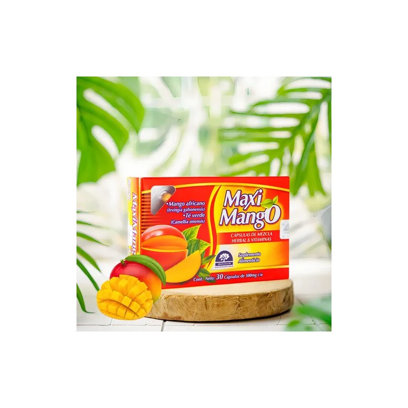 Maxi Mango Suplemento Nutricional Herbal 30 Cápsulas Sabor Mango