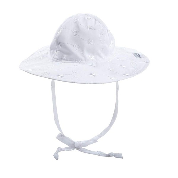 Flap Happy Floppy Hat, White Eyelet Medium