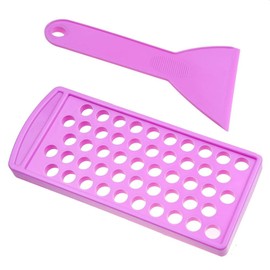 Wanfoou Lip Balm Tray, Lip Balm Crafting Kit, Lip Balm Filling Tray and Spatula Set, Easy Lip Balm Filling Tray and Spatula (Purple)