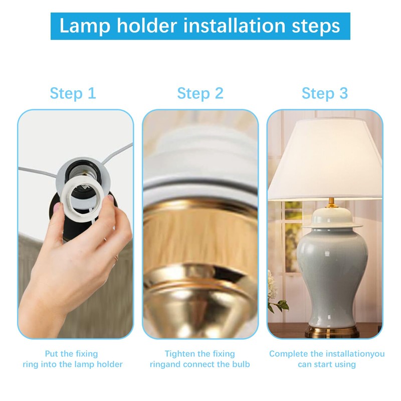 TRUEIN 8 Pcs Lamp Shade Ring, E27 to E14 Lampshade