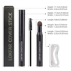 Eyebrow Stamp Stencil Kit, Waterproof Eye Brow Stamp Shaping Kit, Eye Brow Definer & Filling Powder - with 10 Eyebrow Stencils, 2 Brushes for Women (Coffee)