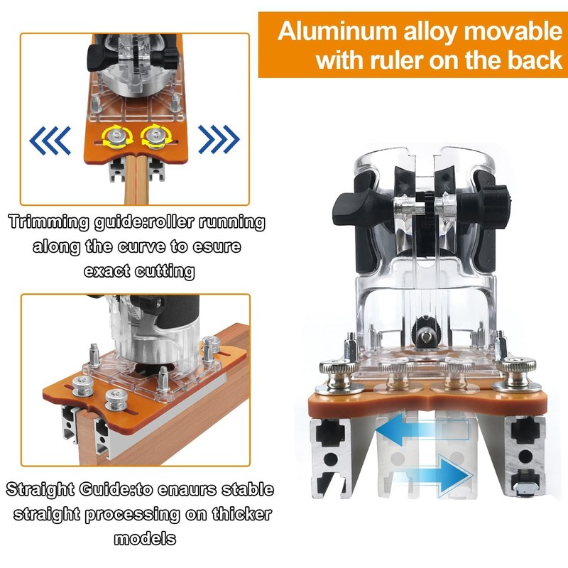 Precision Wood Router Base Set, 2-in-1 Compact and Portable, Router